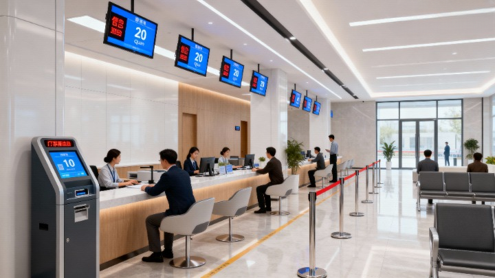 أنظمة إدارة وتنظيم الطوابير Queue Management System في مصر من سيسكوم لتنظيم حركة العملاء إلكترونيًا في البنوك والمستشفيات والفروع الخدمية.