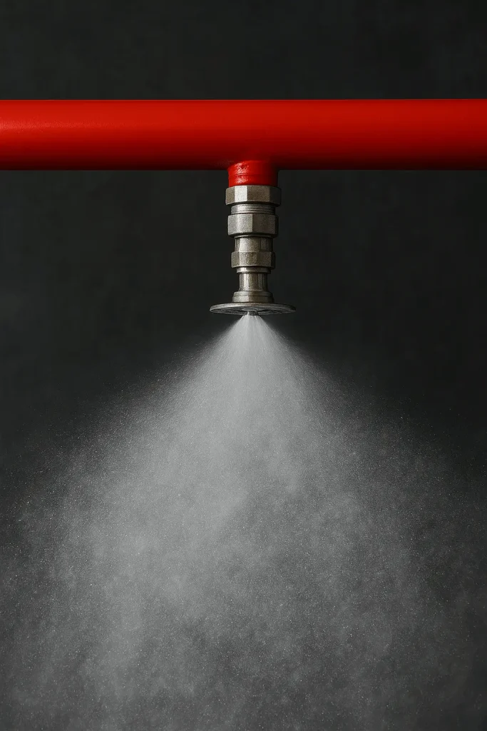 تركيب نظام إطفاء الحريق بضباب الماء (Water Mist Fire Suppression System) في مبنى إداري بمصر بواسطة شركة سيسكوم – نظام إطفاء حديث وآمن وفق معايير NFPA وUL.