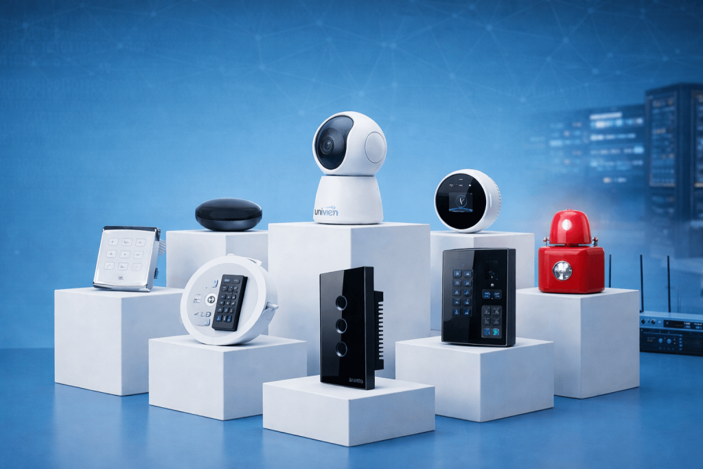 Integrated security systems in Egypt including CCTV surveillance cameras fire alarm systems access control and network infrastructure by SISCOM