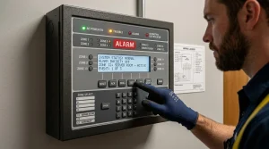 Advanced fire alarm and intrusion alarm system installation in Egypt with smoke detectors, heat detectors, motion sensors, mobile alerts, and 24/7 monitoring by SISCOM Smart Solutions Provider.