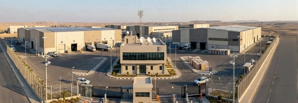 Integrated industrial security solutions for factories in Egypt including CCTV surveillance, access control, perimeter protection and vehicle security systems by SISCOM