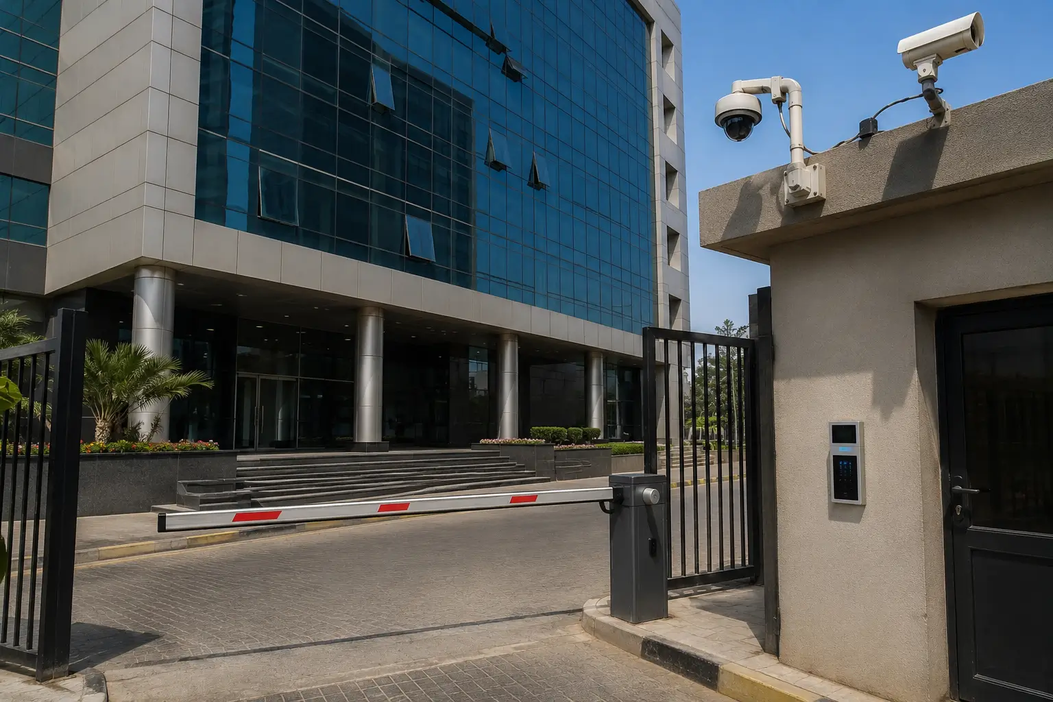 مثال توضيحي لنظام كاميرات مراقبة داخل منشأة تجارية