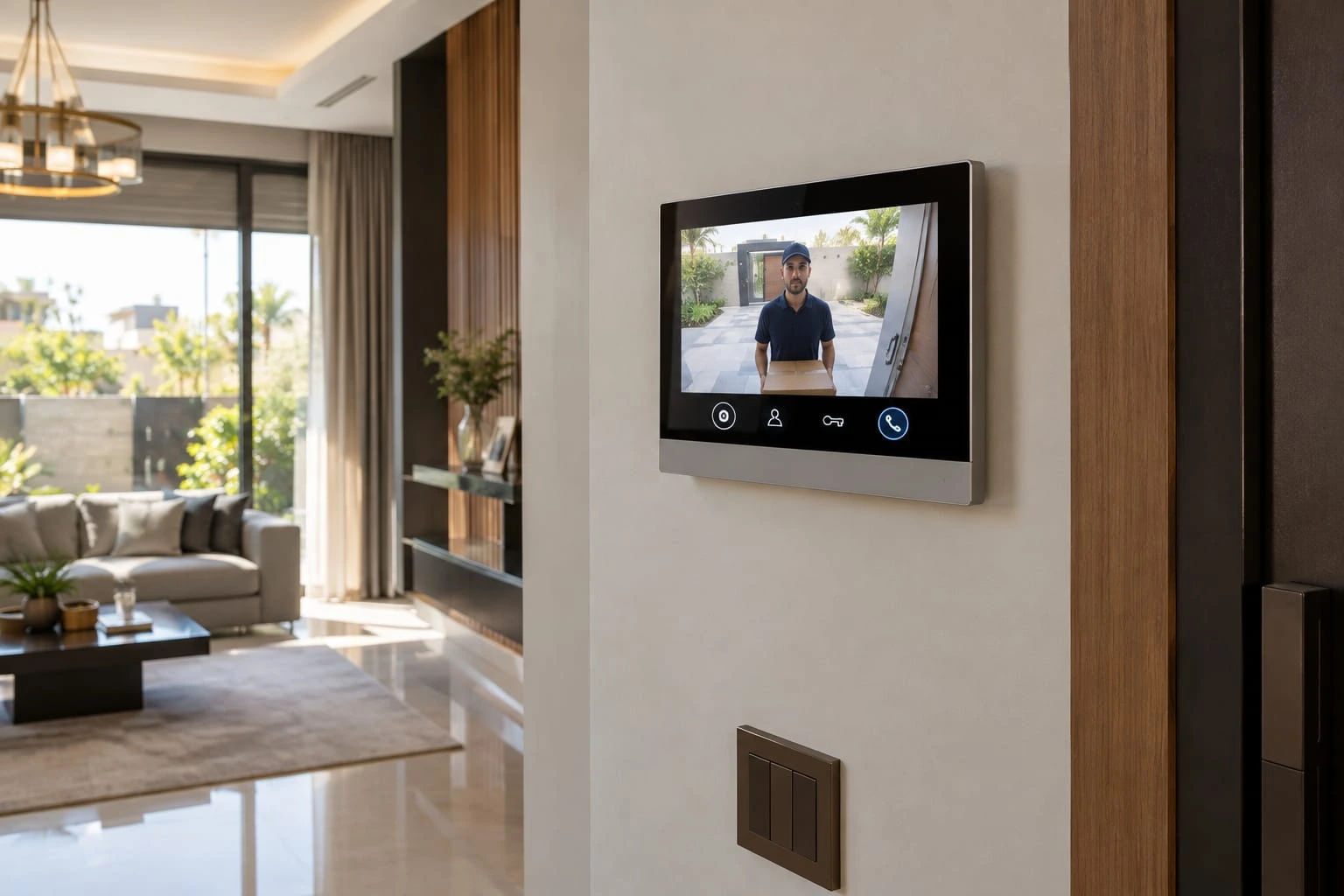 شاشة Indoor Video Intercom لمشاهدة والتواصل مع الزائر عند المدخل